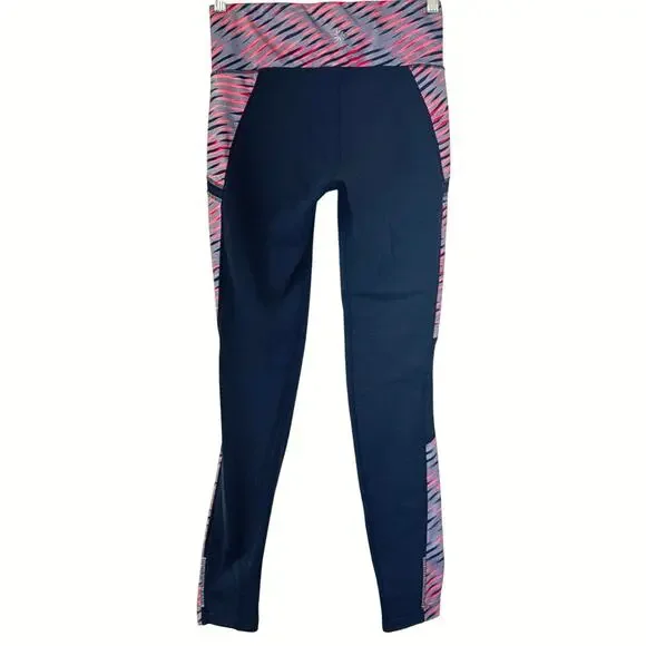 Athleta Polartech Fleece Leggings Navy/Pink Size M *EUC - Picture 3 of 10